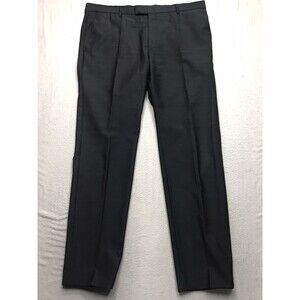 STRELLSON Switzerland Pants Men 38x32 Black Birds Eye Slim Casual Dress Chino